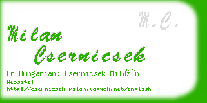 milan csernicsek business card